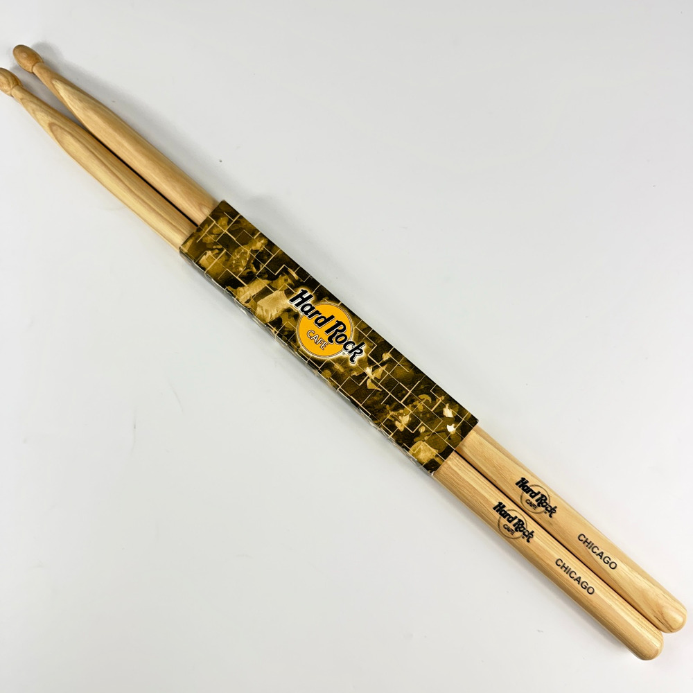 Hard Rock Cafe CHICAGO Authentic Wooden Drum Sticks - NEW